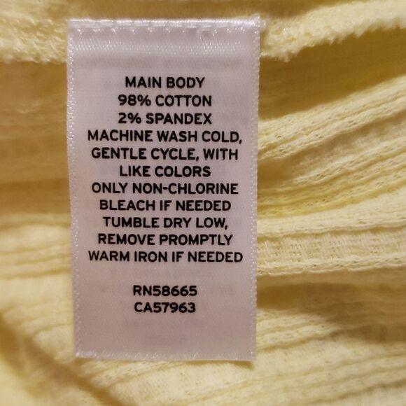 Nordstrom BP Womens Pointelle Rib Crop Henley Light Yellow Size 2x NWOT - Picture 4 of 4
